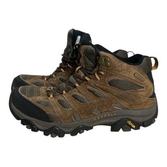 Merrell Moab 3 Men Brown Mid Waterproof Vibram Shoes Size 8W Hiking Boot Leather - Picture 10 of 11